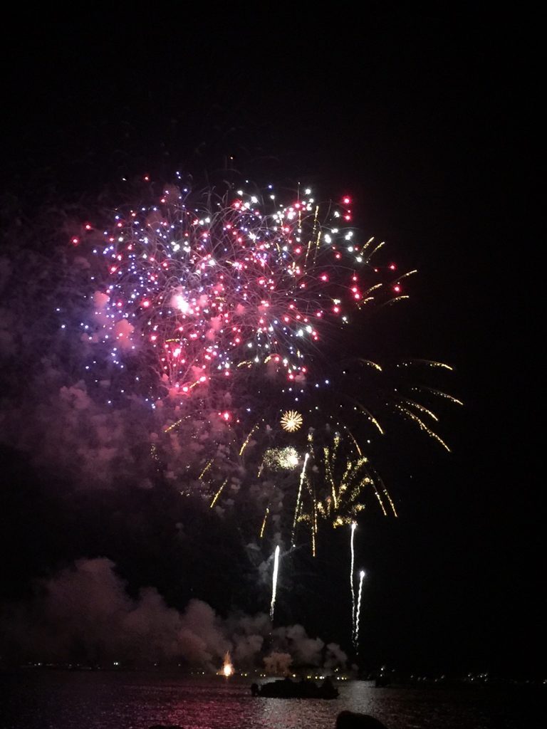 Fireworks Show over Devils Lake
